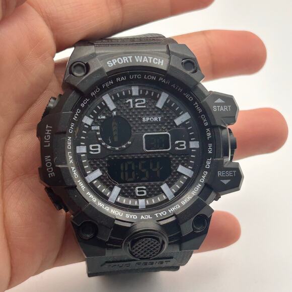 Men’s Multi-function Water Resistant Watch 52mm Black Digital Working - Picture 1 of 7